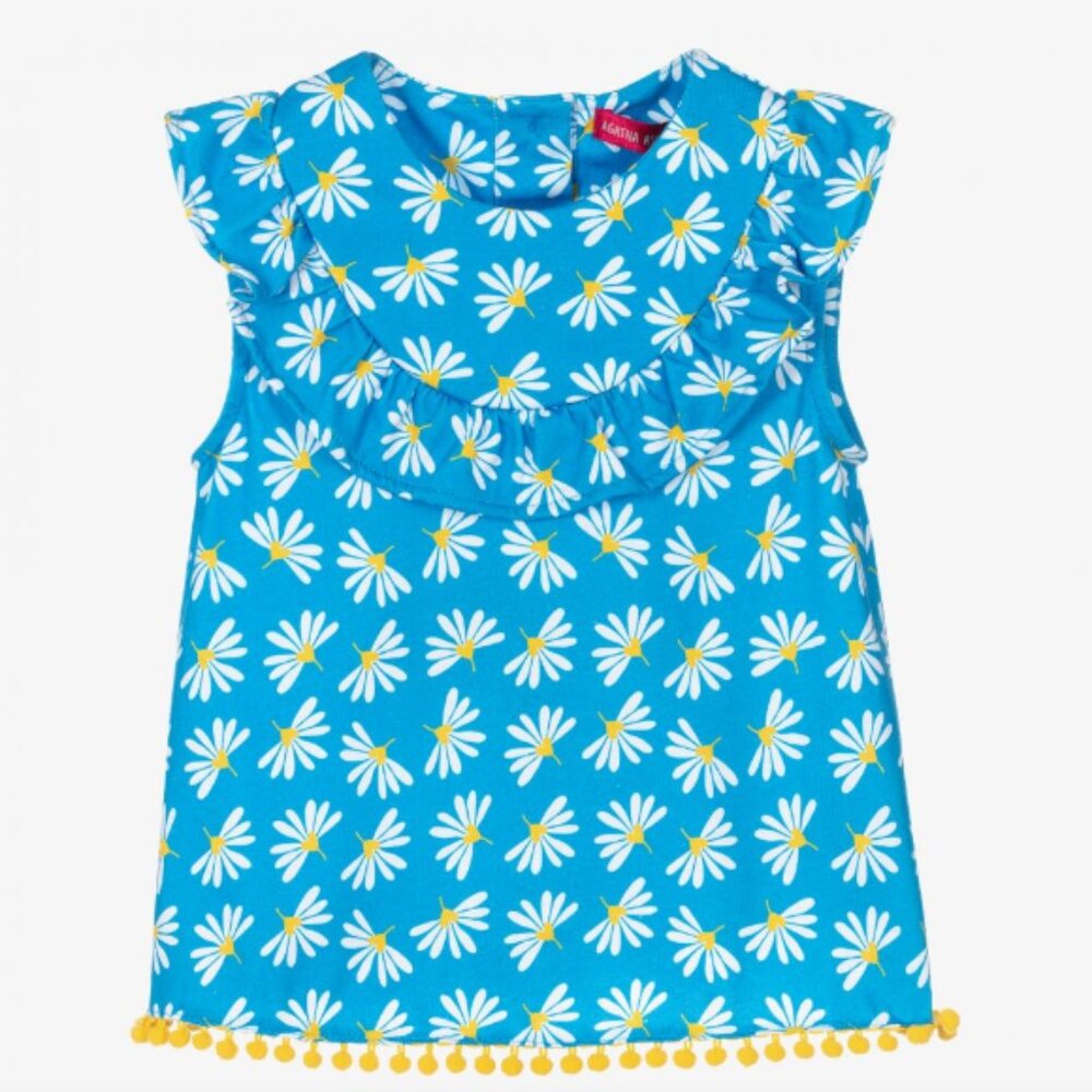 Agatha Ruiz De La Prada blue flowered top NWT